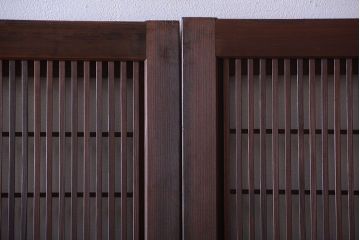 古民具・骨董　裏障子付きの上品な格子戸4枚セット(2)