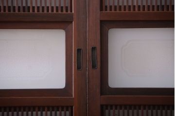 古民具・骨董　裏障子付きの上品な格子戸4枚セット(2)