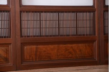 古民具・骨董　裏障子付きの上品な格子戸4枚セット(2)
