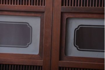古民具・骨董　裏障子付きの上品な格子戸4枚セット(2)