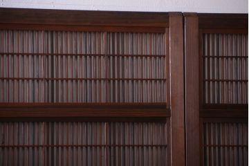 古民具・骨董　裏障子付きの上品な格子戸4枚セット(2)