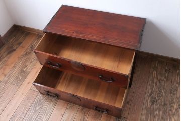 アンティーク家具　和製アンティーク　前面欅材!シンプルな時代箪笥ローボード(1)