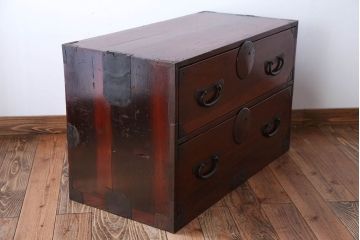 アンティーク家具　和製アンティーク　前面欅材!シンプルな時代箪笥ローボード(1)