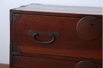 アンティーク家具　和製アンティーク　前面欅材!シンプルな時代箪笥ローボード(1)