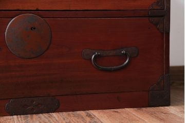 アンティーク家具　和製アンティーク　前面欅材!シンプルな時代箪笥ローボード(1)