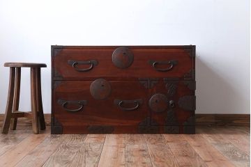 アンティーク家具　和製アンティーク　前面欅材!シンプルな時代箪笥ローボード(2)