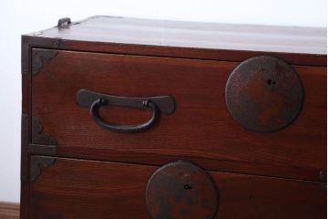 アンティーク家具　和製アンティーク　前面欅材!シンプルな時代箪笥ローボード(2)