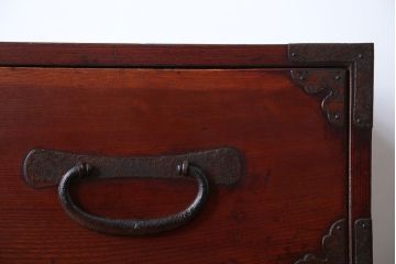 アンティーク家具　和製アンティーク　前面欅材!シンプルな時代箪笥ローボード(2)