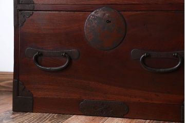 アンティーク家具　和製アンティーク　前面欅材!シンプルな時代箪笥ローボード(2)