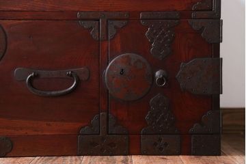 アンティーク家具　和製アンティーク　前面欅材!シンプルな時代箪笥ローボード(2)