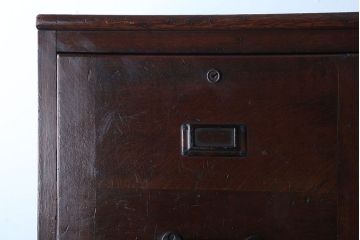 アンティーク家具　和製アンティーク　古い木製の縦型4杯引き出し(書類ケース)