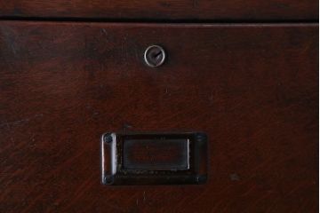 アンティーク家具　和製アンティーク　古い木製の縦型4杯引き出し(書類ケース)