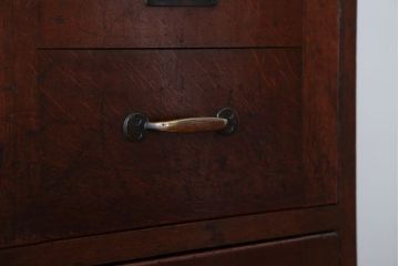 アンティーク家具　和製アンティーク　古い木製の縦型4杯引き出し(書類ケース)