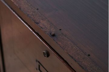 アンティーク家具　和製アンティーク　古い木製の縦型4杯引き出し(書類ケース)