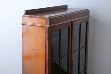 アンティーク家具　イギリスアンティーク　古いオーク材の小ぶりなキャビネット(本箱)