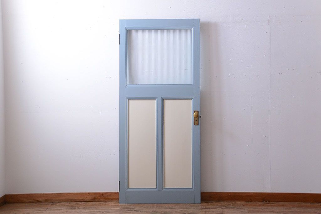 アンティーク　モールガラス入りのおしゃれなペイントドア