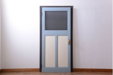 アンティーク　モールガラス入りのおしゃれなペイントドア