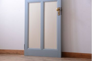 アンティーク　モールガラス入りのおしゃれなペイントドア