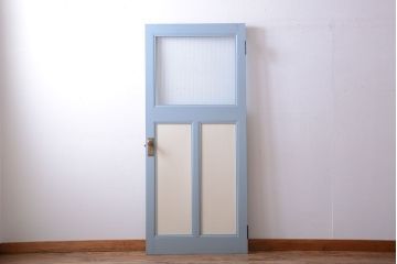 アンティーク　モールガラス入りのおしゃれなペイントドア