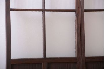和製アンティーク　レトロなガラス引き戸2枚セット(窓)(1)