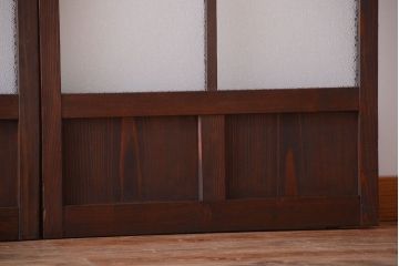 和製アンティーク　レトロなガラス引き戸2枚セット(窓)(1)