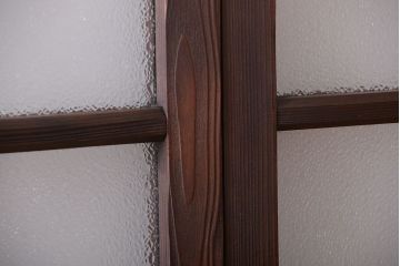 和製アンティーク　レトロなガラス引き戸2枚セット(2)