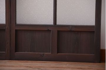和製アンティーク　レトロなガラス引き戸2枚セット(2)