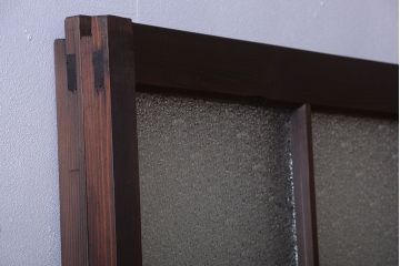 和製アンティーク　レトロなガラス引き戸2枚セット(2)