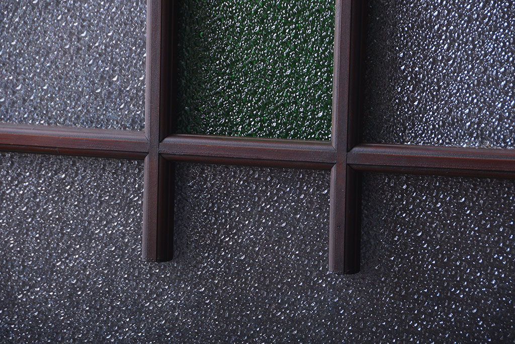 大正ロマン　当時物色ガラス入り!アンティーク引き戸2枚セット(窓)