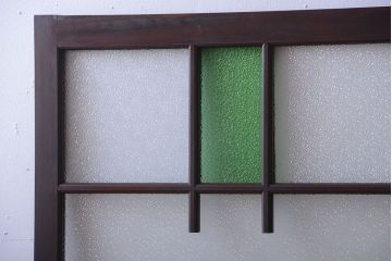 大正ロマン　当時物色ガラス入り!アンティーク引き戸2枚セット(窓)