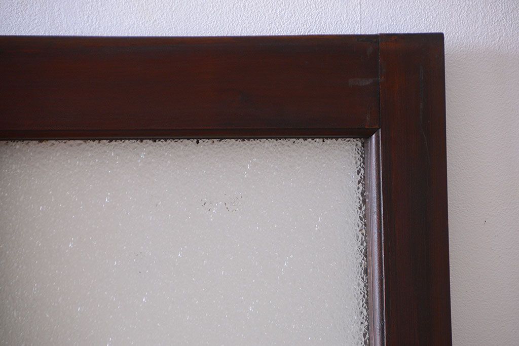 大正ロマン　当時物色ガラス入り!アンティーク引き戸2枚セット(窓)