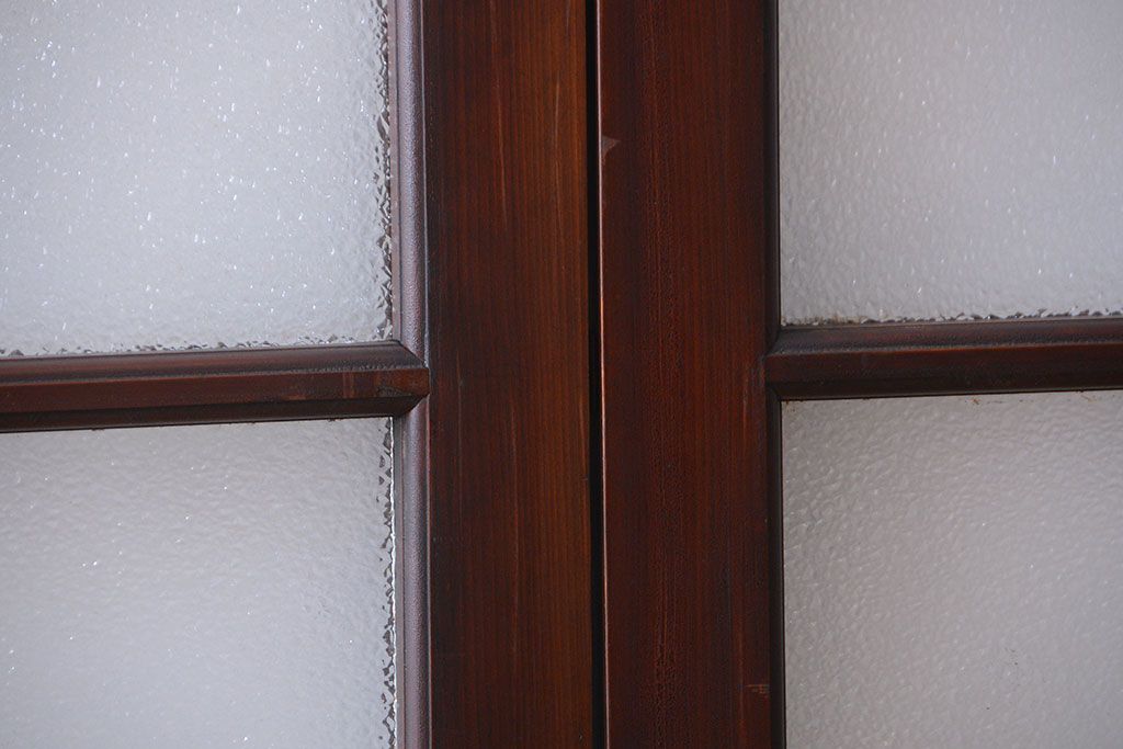 大正ロマン　当時物色ガラス入り!アンティーク引き戸2枚セット(窓)