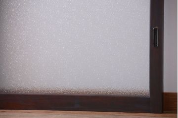 大正ロマン　当時物色ガラス入り!アンティーク引き戸2枚セット(窓)