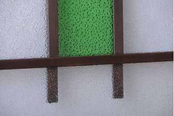 大正ロマン　当時物色ガラス入り!アンティーク引き戸2枚セット(窓)