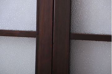 大正ロマン　当時物色ガラス入り!アンティーク引き戸2枚セット(窓)