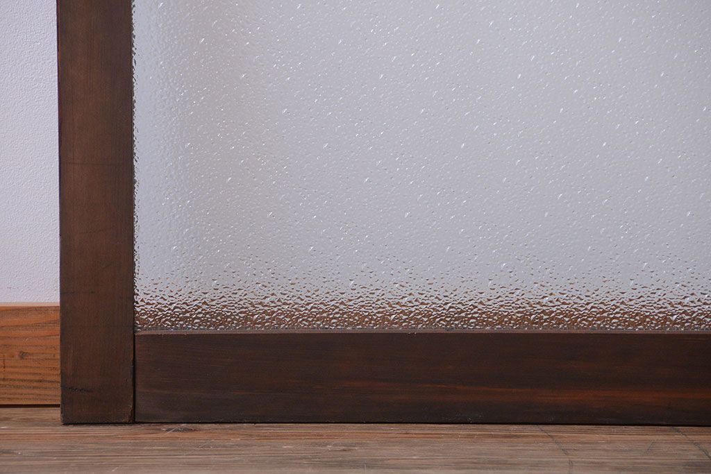 大正ロマン　当時物色ガラス入り!アンティーク引き戸2枚セット(窓)