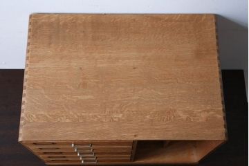 レトロ家具　昭和レトロ　ネームプレート付き!古い木製の書類ケース付き小引き出し