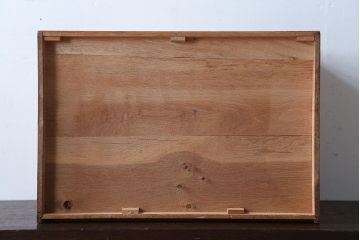 レトロ家具　昭和レトロ　ネームプレート付き!古い木製の書類ケース付き小引き出し