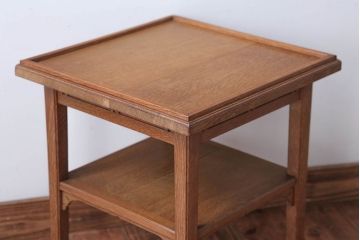 アンティーク家具　和製アンティーク　古いナラ材のサイドテーブル(花台)