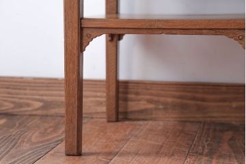 アンティーク家具　和製アンティーク　古いナラ材のサイドテーブル(花台)