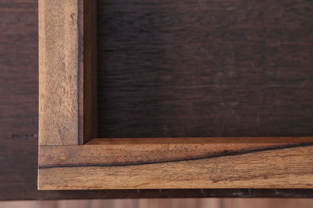 アンティーク雑貨　古民具・骨董　古い黒柿材のアンティーク炉縁