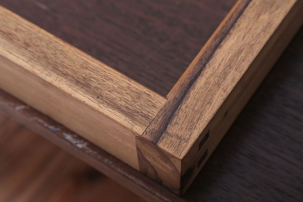 アンティーク雑貨　古民具・骨董　古い黒柿材のアンティーク炉縁