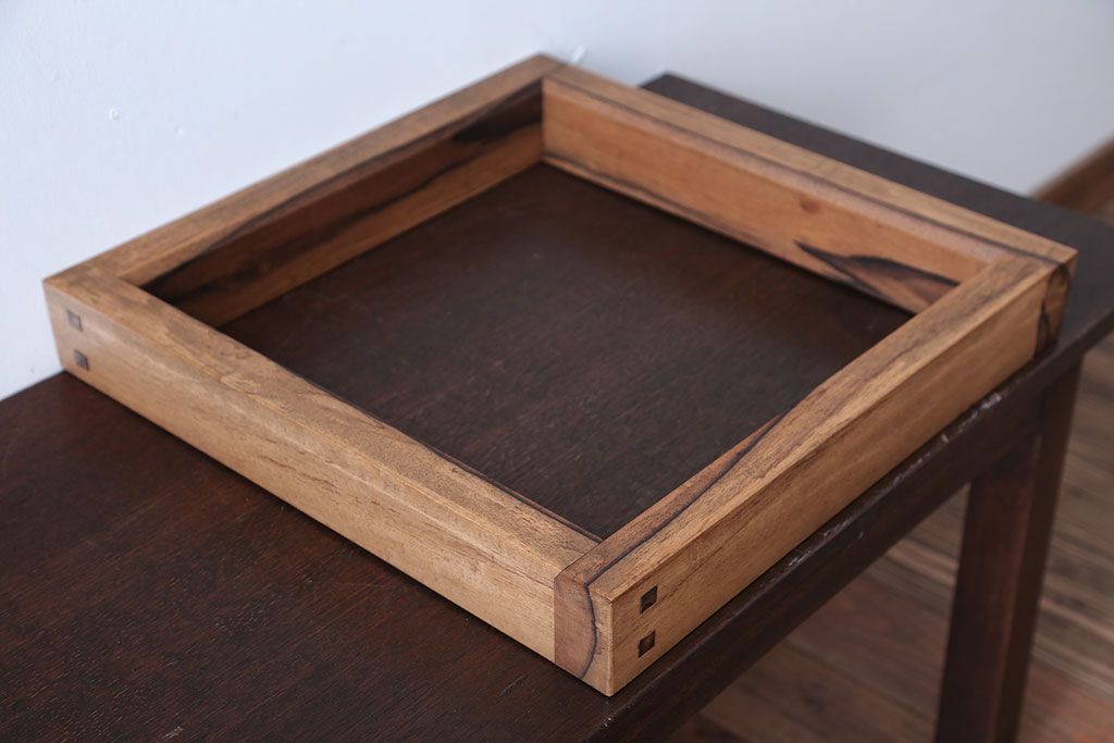 アンティーク雑貨　古民具・骨董　古い黒柿材のアンティーク炉縁