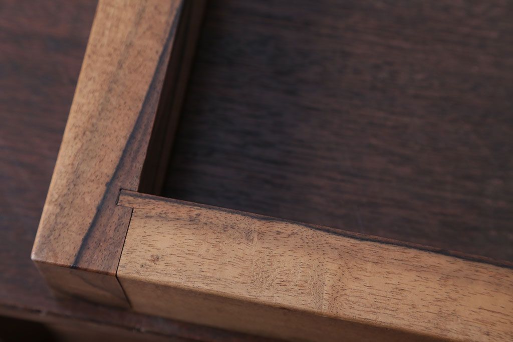 アンティーク雑貨　古民具・骨董　古い黒柿材のアンティーク炉縁