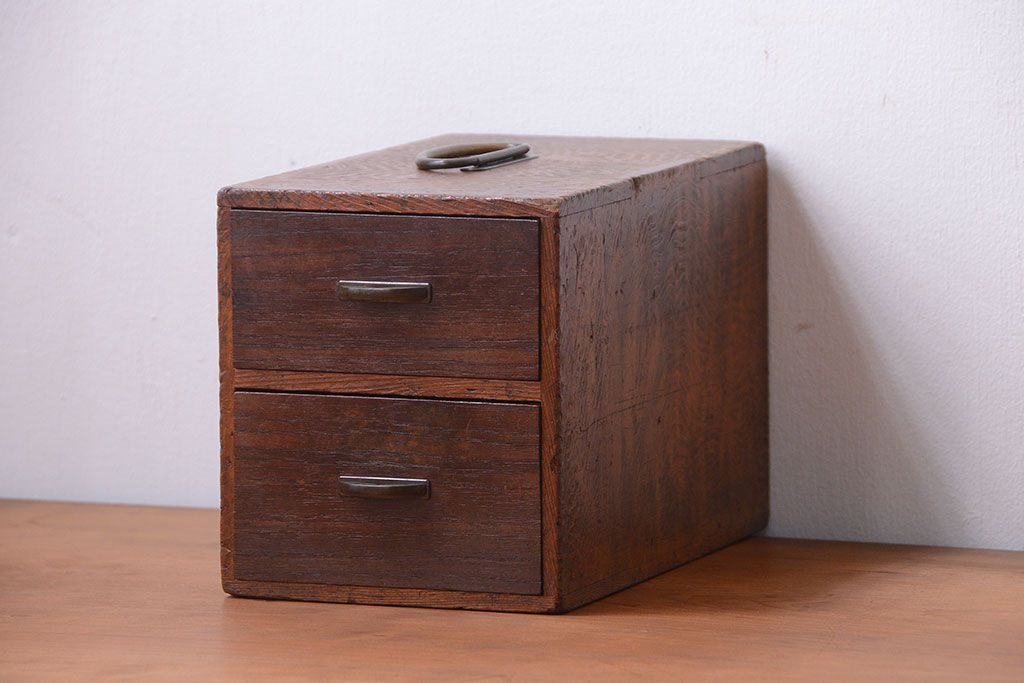 アンティーク家具　和製アンティーク　古い木の印箱(小引き出し)