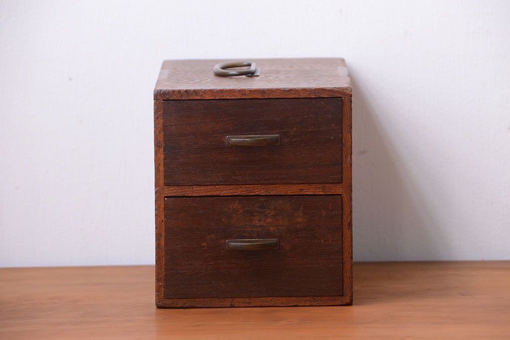 アンティーク家具　和製アンティーク　古い木の印箱(小引き出し)