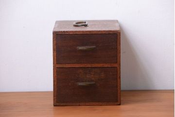 アンティーク家具　和製アンティーク　古い木の印箱(小引き出し)