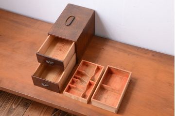 アンティーク家具　和製アンティーク　古い木の印箱(小引き出し)