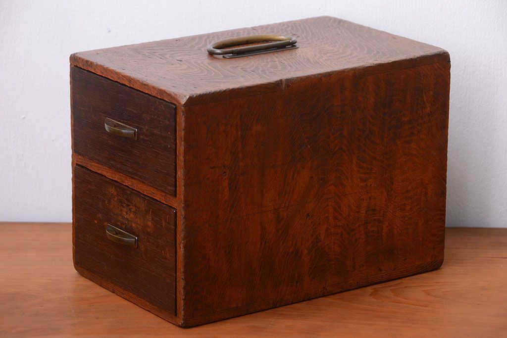 アンティーク家具　和製アンティーク　古い木の印箱(小引き出し)