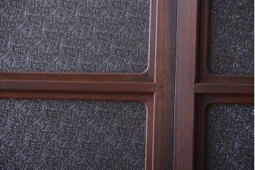 和製アンティーク　ダイヤガラス入り!レトロな幅の狭いガラス戸2枚セット